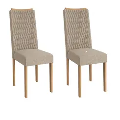 Par de Cadeiras Sala Jantar 2CAD159EA-A051 Linho Fendi