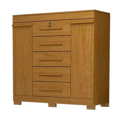 Comoda ACP Diana Prime  100% Mdf 2 Portas 5 Gavetas Com Sapateiras Cinamomo
