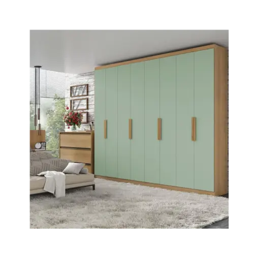 Roupeiro Milan THB 8 Portas 4 Gavetas Capuccino Menta