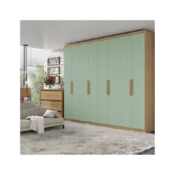 Roupeiro Milan THB 8 Portas 4 Gavetas Capuccino Menta