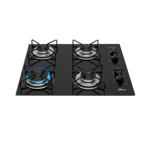 Cooktop a Gas Fischer 36350 102675 Queimadores Trempe de Aco Esmaltado Mesa de Vidro Preto Bivolt