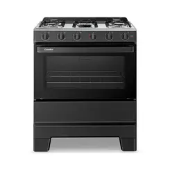 Fogao Esmaltec F5ISP Ideal Pop 5 Bocas Piso Mesa Inox Com Acendimento Manual Preto