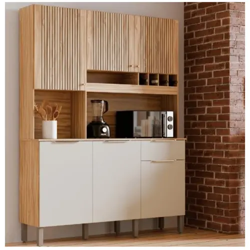 Kit Cozinha Moscato Riodoce 6 Portas Amendoa Off White