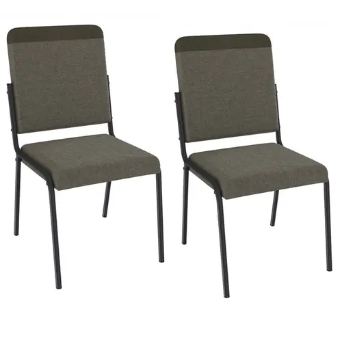Par de Cadeiras Sala Jantar Kappesberg  Genebra Preto Fosco