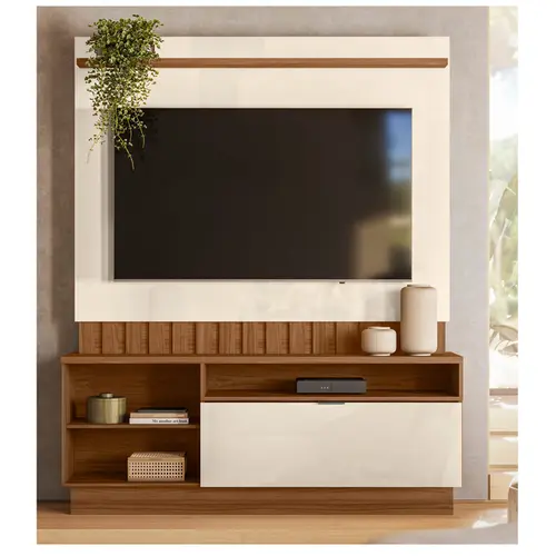 Home Diamantina 1.5 Mobler Para TV Ate 60" Amendoa Off White