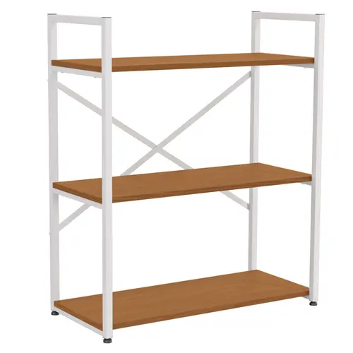 Estante Baixa Kappesberg 3 Prateleira Industrial Canela Branco Brilhoso