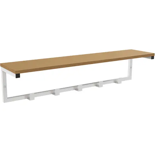 Cabideiro Parede Kappesberg LI042CNBR 1 Prateleira Canela Branco Brilho