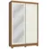Roupeiro Kappesberg Solteiro 2 Portas Com Espelho Em MDP Canela Off White