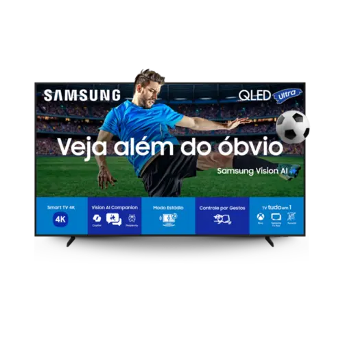 Smart TV 50" Samsung QLED Ultra HDR+ Vision IA 4K Assistente De Voz Alexa Integrado