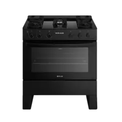 Fogao Atlas Milao 5 Bocas Com Mesa de Vidro e Acendimento Automatico Preto Bivolt