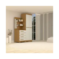 Roupeiro ACP Melissa 2 Portas 4 Gavetas 100% MDF Cinamomo Off White