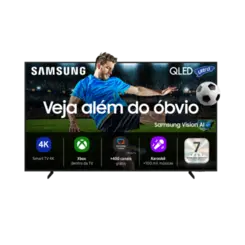 Smart TV 85" Samsung QLED Ultra HDR Vision IA 4K Assistente De Voz Alexa Integrado