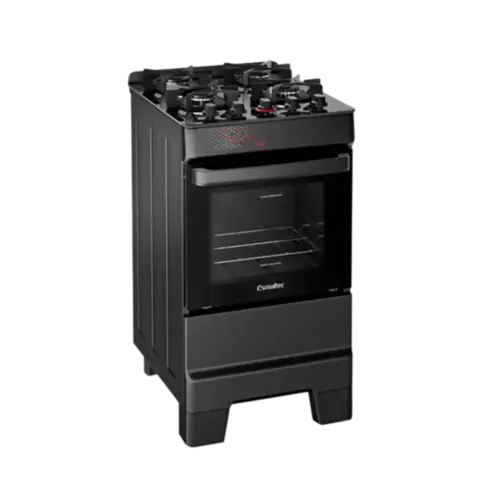 Fogao Esmaltec Ideal Top Glass 4 Bocas Com Mesa De Vidro e Acendimento Automatico Preto Bivolt