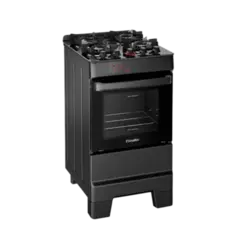 Fogao Esmaltec Ideal Top Glass 4 Bocas Com Mesa De Vidro e Acendimento Automatico Preto Bivolt