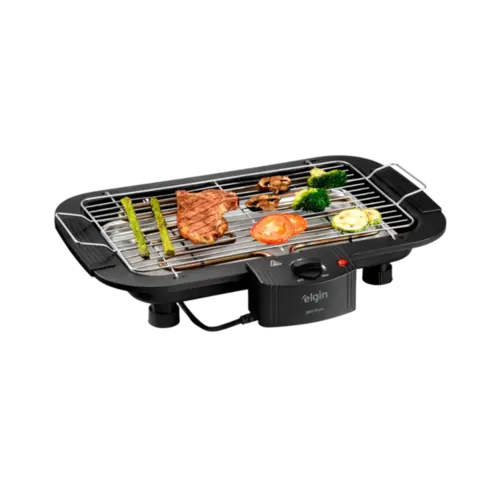 Churrasqueira Eletrica Elgin Amplo Grill Grelha Ajustavel Preto 127V