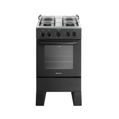 Fogao Atlas Milao 4 Bocas Com Mesa De Inox e Acendimento Automatico Preto Bivolt