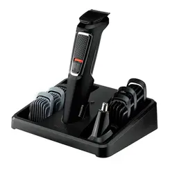 Aparador De Pelos Philips Multigroom 6 em 1 Laminas Auto afiadoras Preto