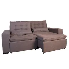 Sofa 3 Lugares Aga Retratil Monaco Linho Castor