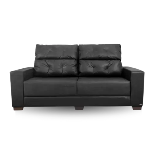 Sofa Bally AGA Fixo Com 2 Lugares Corino Preto
