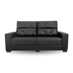 Sofa Bally AGA Fixo Com 2 Lugares Corino Preto
