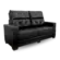 Sofa Bally AGA Fixo Com 2 Lugares Corino Preto