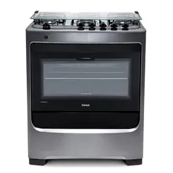 Fogao Piso Consul 5 Bocas CFS5NARUNA Forno Limpa+Facil, Botoes Removiveis, Prateleira Ajustavel Inox