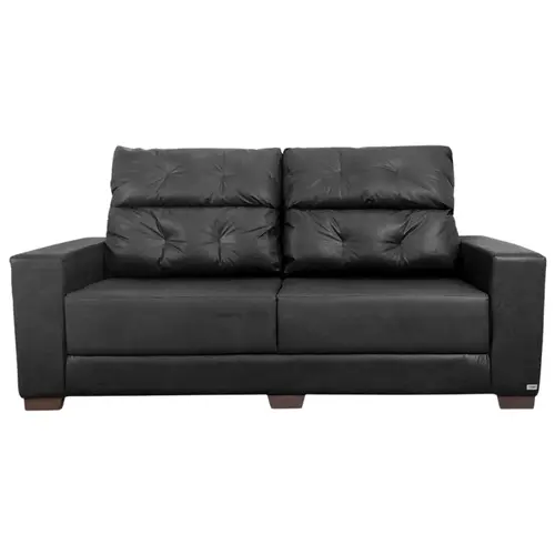Sofa Bally Paraty AGA  3 Lugares Com 2 Divisoes Corino Preto