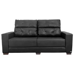 Sofa Bally Paraty AGA  3 Lugares Com 2 Divisoes Corino Preto