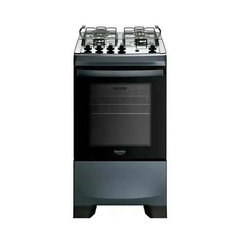 Fogao Dako Supreme 4 Bocas Com Mesa Inox e Botoes Removiveis Titanium Bivolt