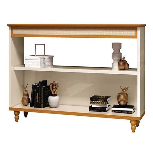 Aparador Memphis EDN 027201 Em Tela Rathan Off White/Cedro