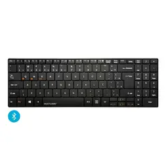 Teclado Multilaser TC220 Sem Fio Slim Conexao Bluetooth Multimidia Teclas Scissor Preto