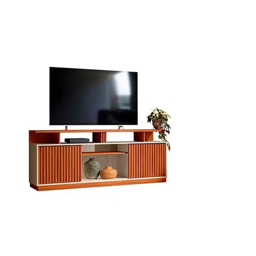 Rack Bancada Orlando 1.8 Mobler Cinamomo Mel/Off White