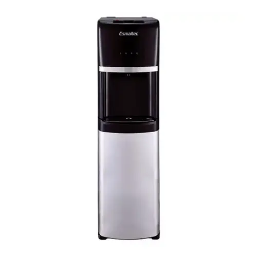 Bebedouro de Coluna Esmaltec EGCQF com Compartimento Interno para Garrafao Agua Quente/Gelada/Natural Preto/Inox