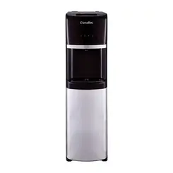 Bebedouro de Coluna Esmaltec EGCQF com Compartimento Interno para Garrafao Agua Quente/Gelada/Natural Preto/Inox