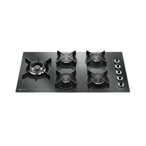 Cooktop Electrolux Home Pro 5 Bocas Com Mesa De Vidro Tripla Chama Preto Bivolt
