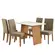 Sala de Jantar Kappesberg CSJ1611CN-A036 Tampo de vidro/MDF com 4 cadeiras Suede veludo Bege