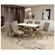 Sala de Jantar Kappesberg CSJ1610CN-A036 Tampo de vidro/MDF com 6 cadeiras Suede veludo Bege