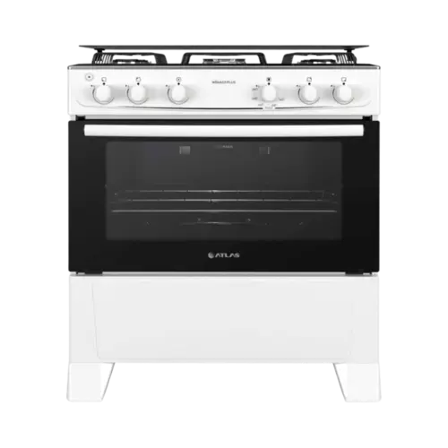 Fogao Atlas Monaco Plus 5 Bocas Mesa Em Inox Acendimento Automatico Branco Bivolt