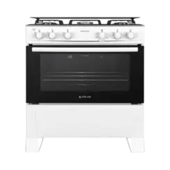 Fogao Atlas Monaco Plus 5 Bocas Mesa Em Inox Acendimento Automatico Branco Bivolt