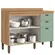 Balcao Finesse THB 2 Portas 3 Gavetas Com Tampo Capuccino Menta