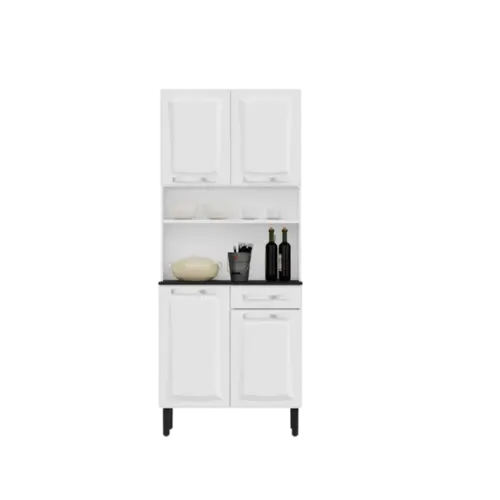 Kit Cozinha Itatiaia Pratika Com 4 Portas 1 Gaveta De Aco Branca