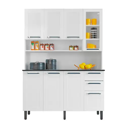 Kit Cozinha Itatiaia Florenca 8 Portas 2 Gavetas Branco