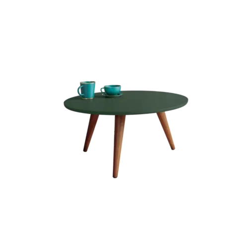 Mesa De Centro Sorelle Hb Moveis Redonda Em MDF Verde Pistache