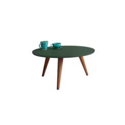 Mesa De Centro Sorelle Hb Moveis Redonda Em MDF Verde Pistache