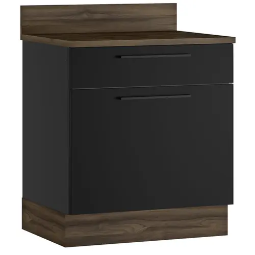 Balcao Exclusive Itatiaia Com 1 Porta 1 Gaveta Grafite Preto Matte
