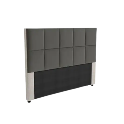 Cabeceira Kappesberg Quadriculada Casal 160X120 Corino Chumbo