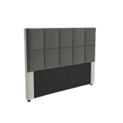 Cabeceira Kappesberg Quadriculada Casal 160X120 Corino Chumbo