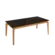 Mesa De Jantar Kappesberg Em Madeira Macica Com Tampo De Vidro Preto