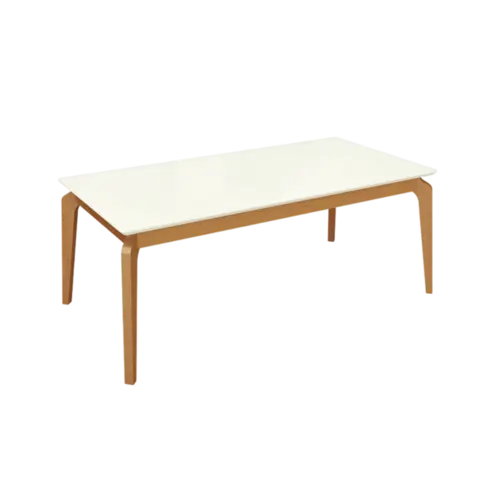 Mesa De Jantar Kappesberg Retangular Em MDF Tampo De Vidro Off White