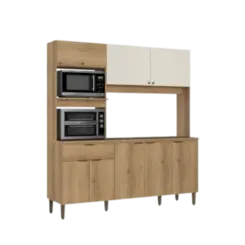 Kit Cozinha THB 8 Portas 1 Gaveta Capuccino Off White